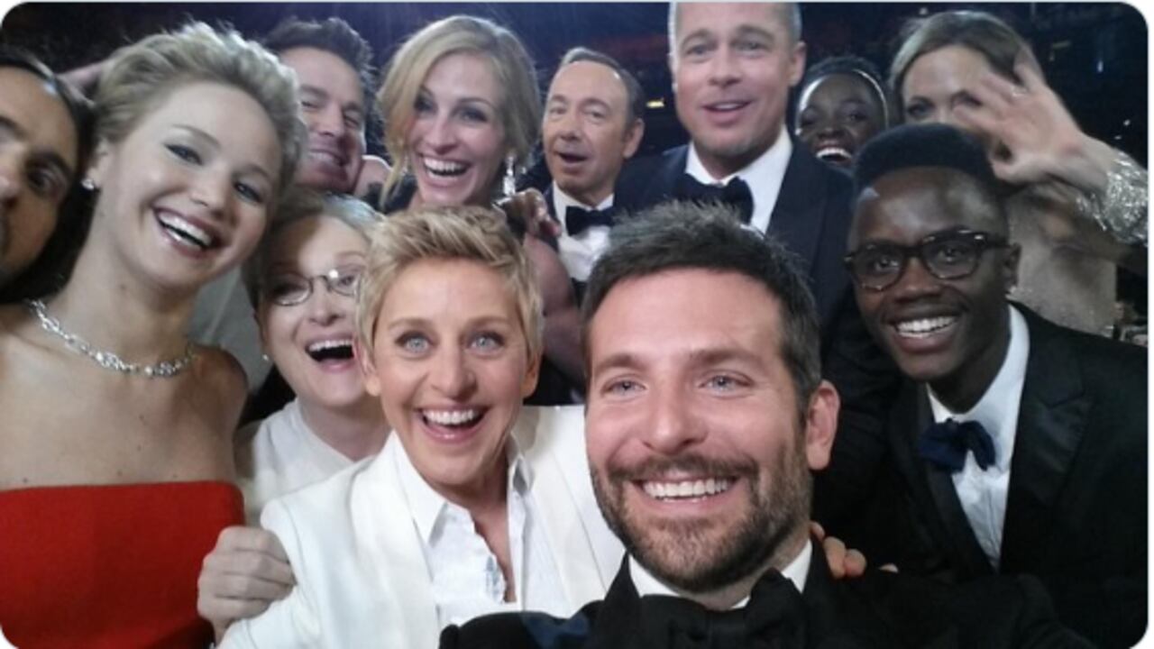 Esta foto fue tomada en la gala de los Premios Óscar en el año 2014.