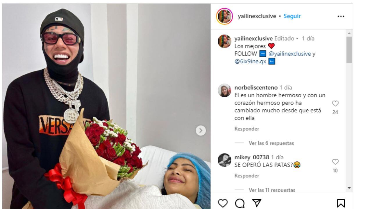 Tekashi y Yailin en el hospital celebrando el cumpleaños