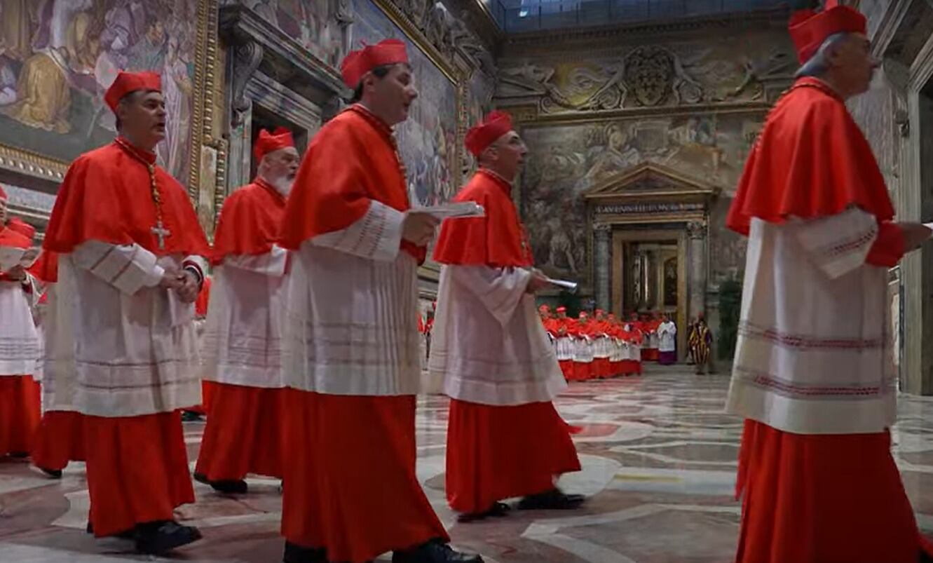 Los 133 cardenales que elegirán al sucesor del papa Francisco se reunieron en la vaticana Capilla Paulina para oración que antecede el inicio del cónclave que elegirá al futuro papa, según imágenes difundidas por la Santa Sede.