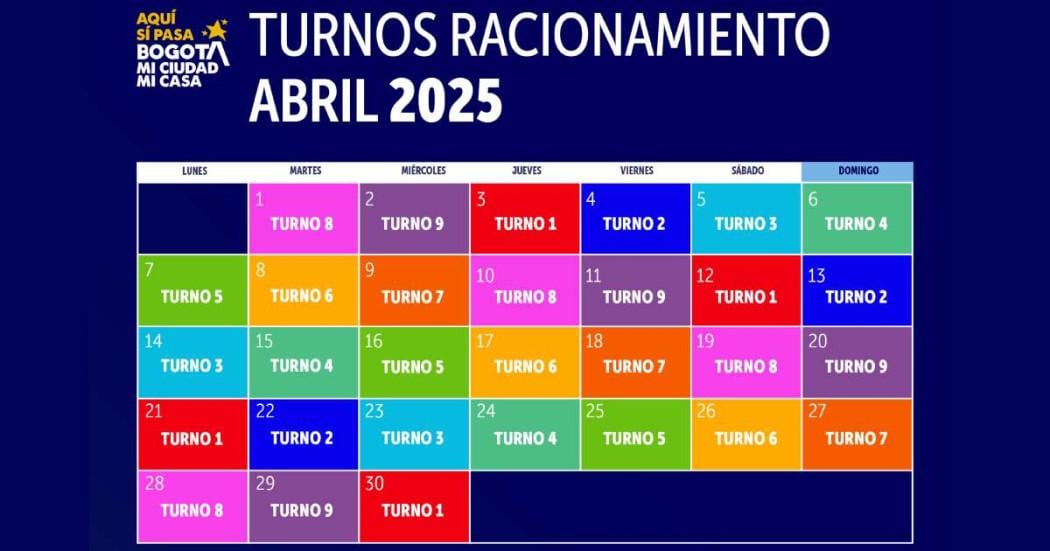 Conoce la programación completa de turnos para el mes de abril de 2025.