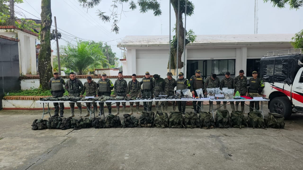 La Policía logró la captura de 9 integrantes de los Comandos de Frontera en Puerto Caicedo, en Putumayo.