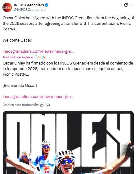 Pantallazo X: @INEOSGrenadiers