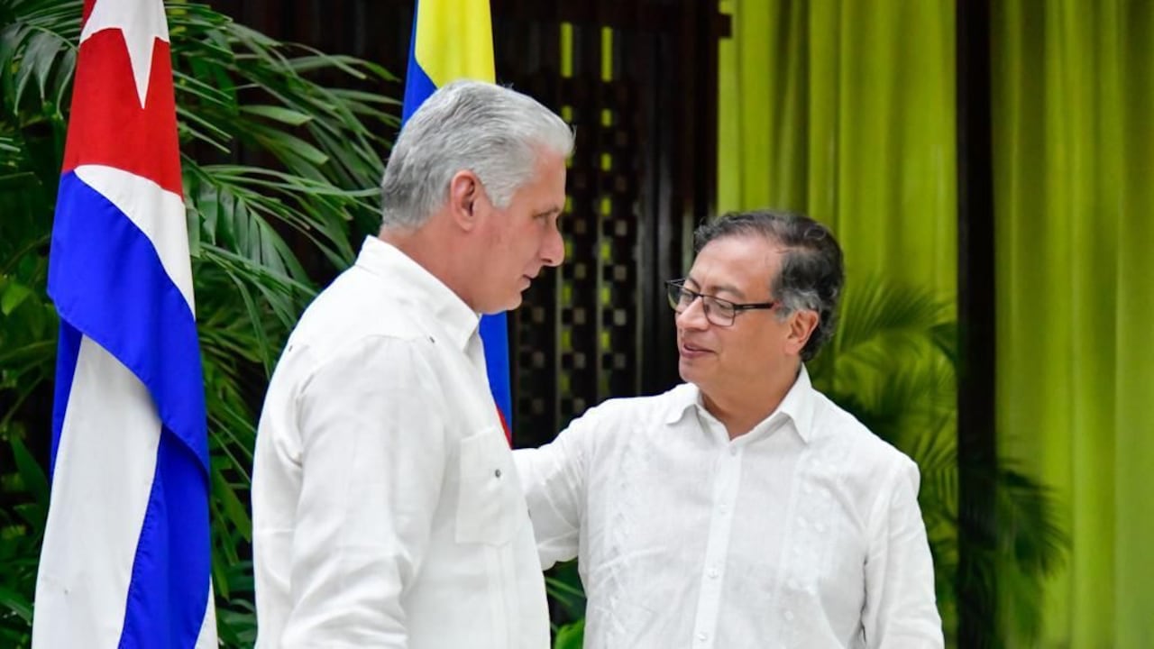 Gustavo Petro y su homólogo, Miguel Díaz-Canel.