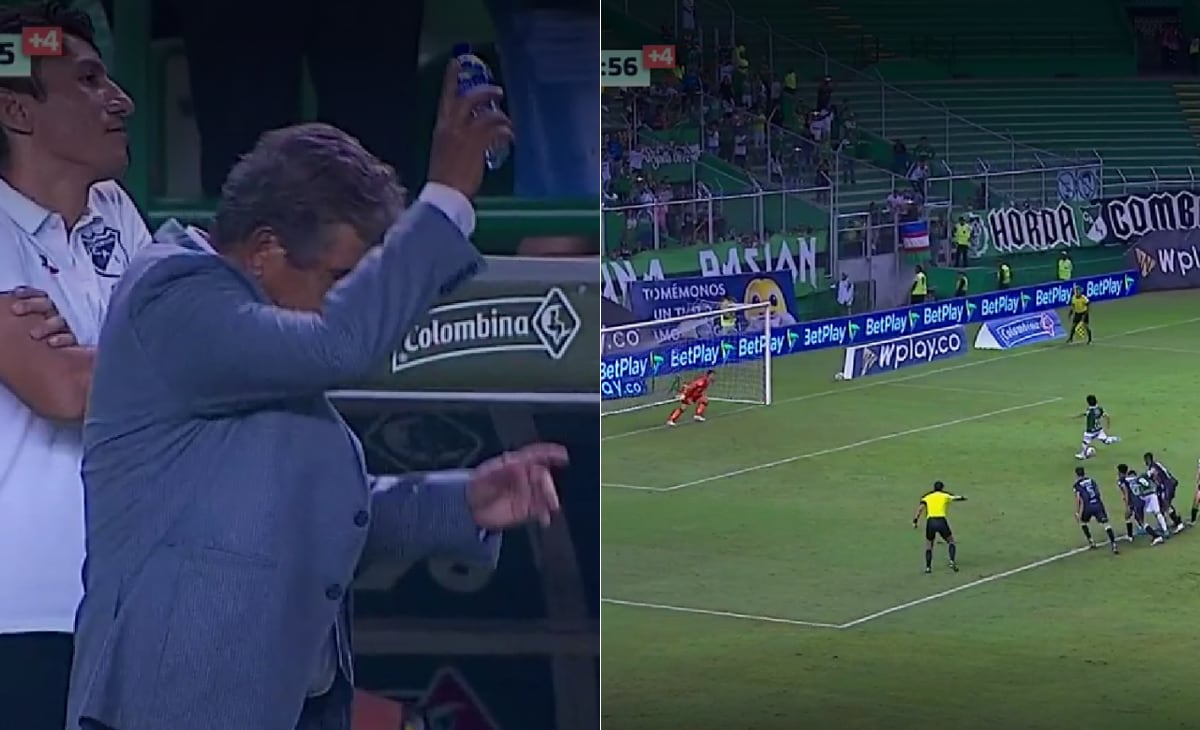 La furia de Jorge Luis Pinto tras el penal errado por Mantilla.