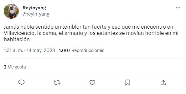 Temblor 14 de mayo Colombia