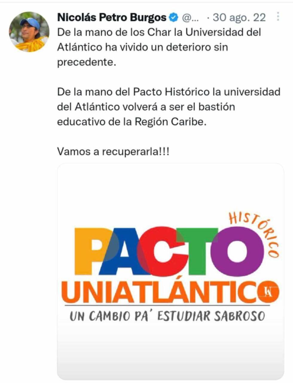 Nicolás Petro financió campaña de representantes de Uniatlántico