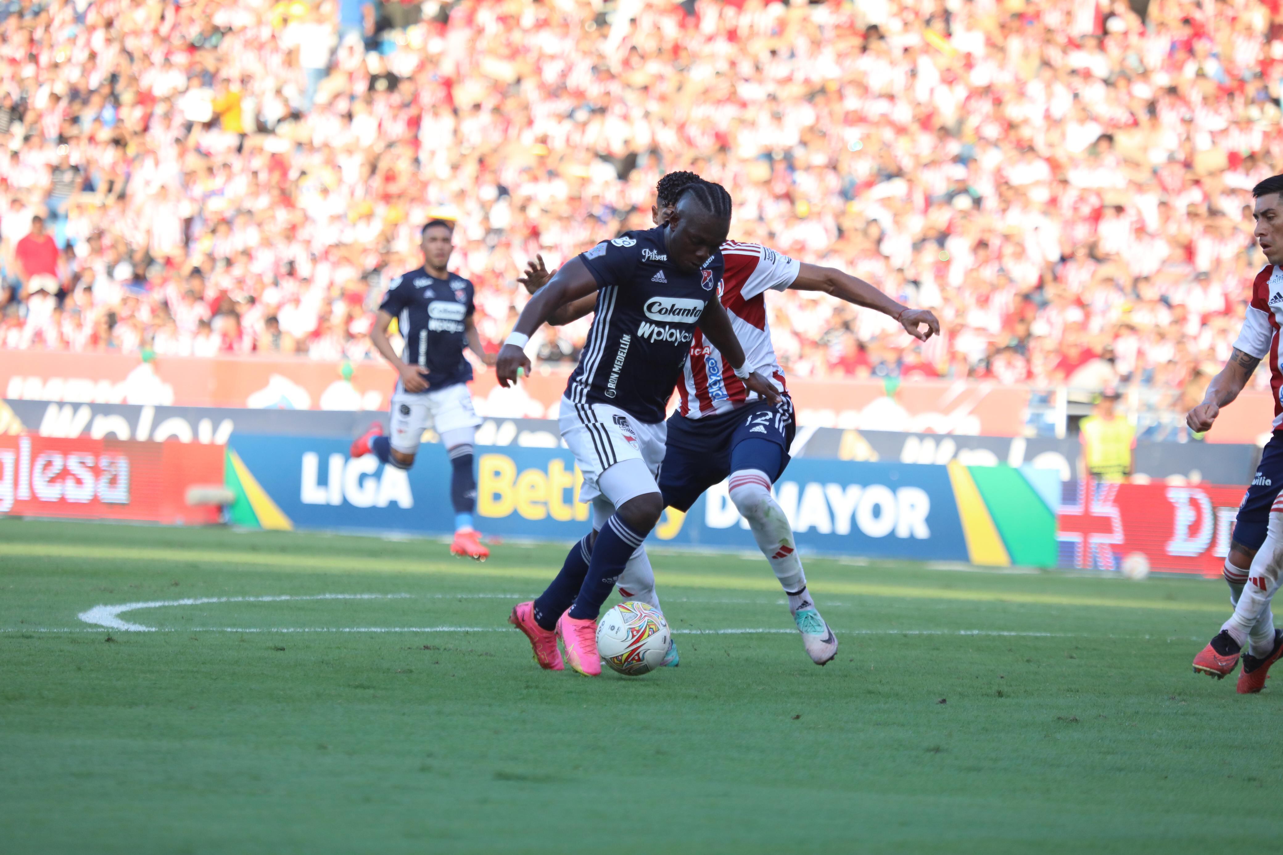 Edwuin Cetré durante el partido frente a Junior por la final de la Liga Betplay 2023-II