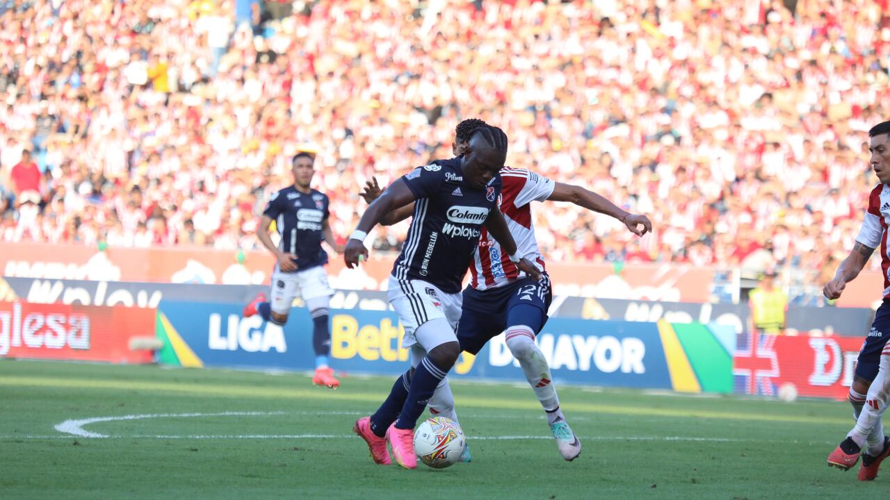 Edwuin Cetré durante el partido frente a Junior por la final de la Liga Betplay 2023-II