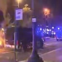 Imagen que dejan las violentas protestas en Barcelona, hoy sábado 24 de octubre.
