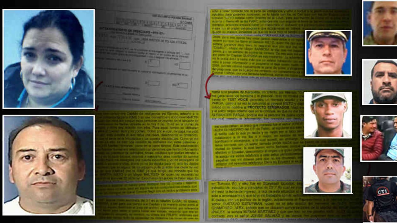 Estos son algunos fragmentos contenidos en más de 150 páginas en los que la ‘hacker’ Marialicia Pinzón y el coronel retirado Jorge Salinas contaron con lujo de detalle la operación de la red de espionaje. En la lista de víctimas estaban el presidente, el vicepresidente y magistrados de la JEP, entre otros. Agentes de la DEA y la inteligencia ecuatoriana también contrataron a la red.