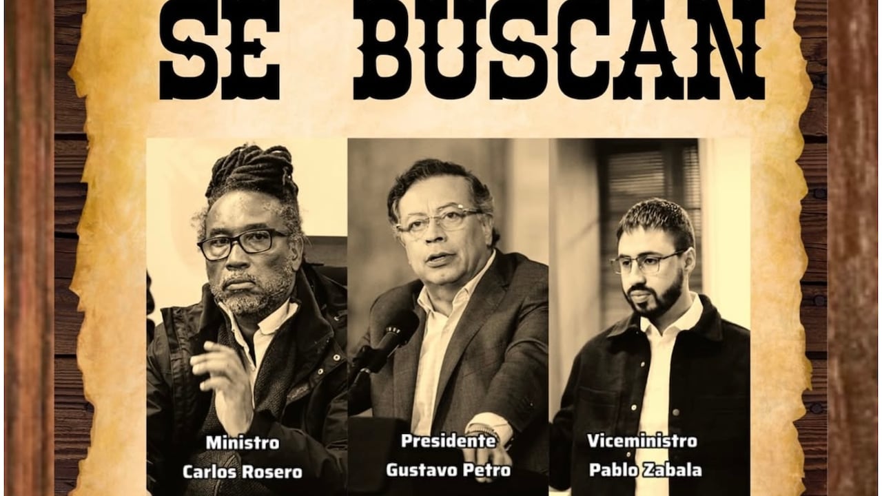 Cartel de Se Busca con la foto del presidente Gustavo Petro