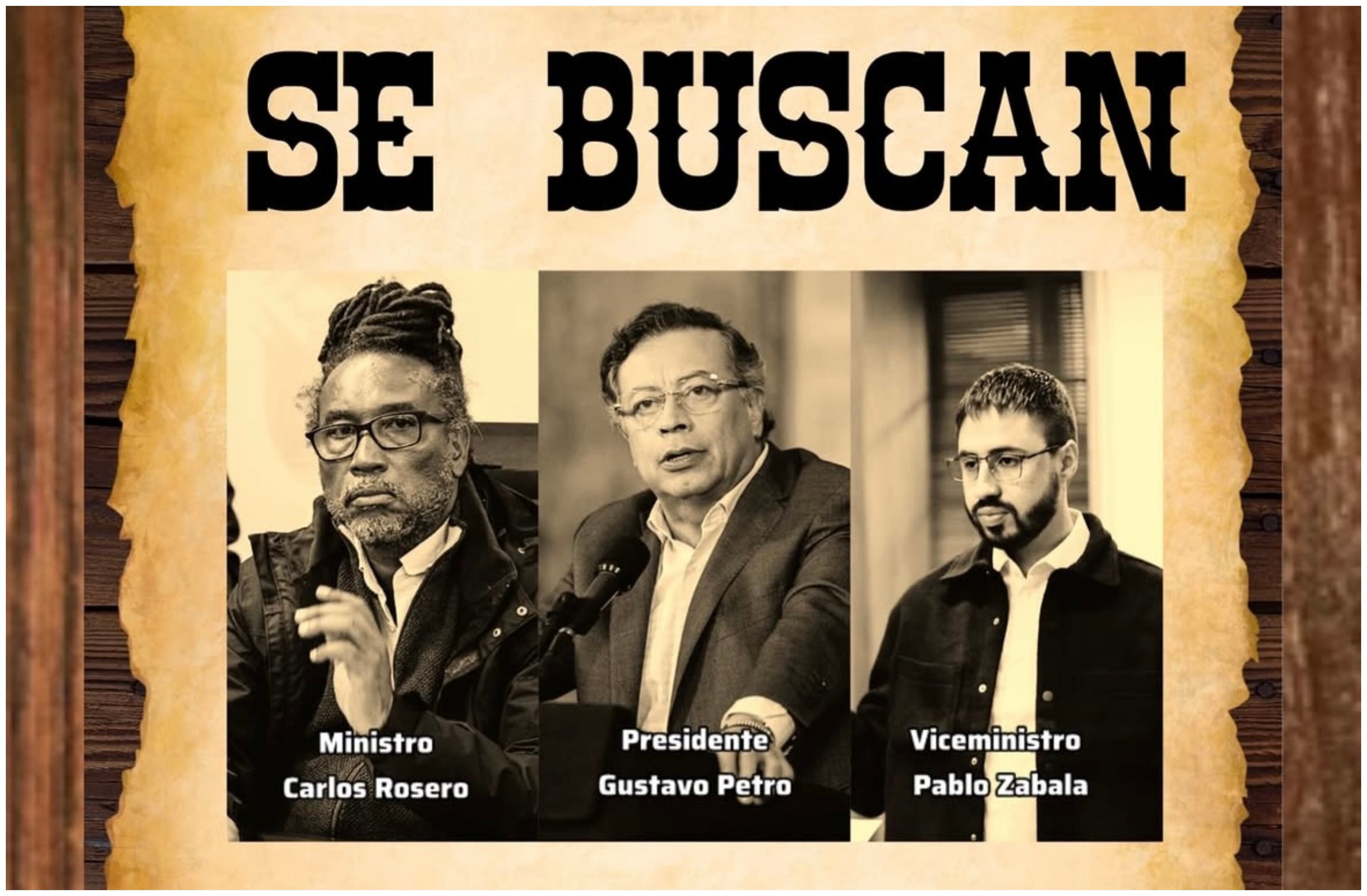 Cartel de Se Busca con la foto del presidente Gustavo Petro
