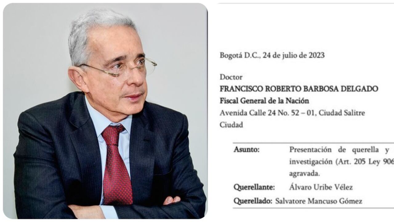 Álvaro Uribe y su solicitud al fiscal Francisco Barbosa.