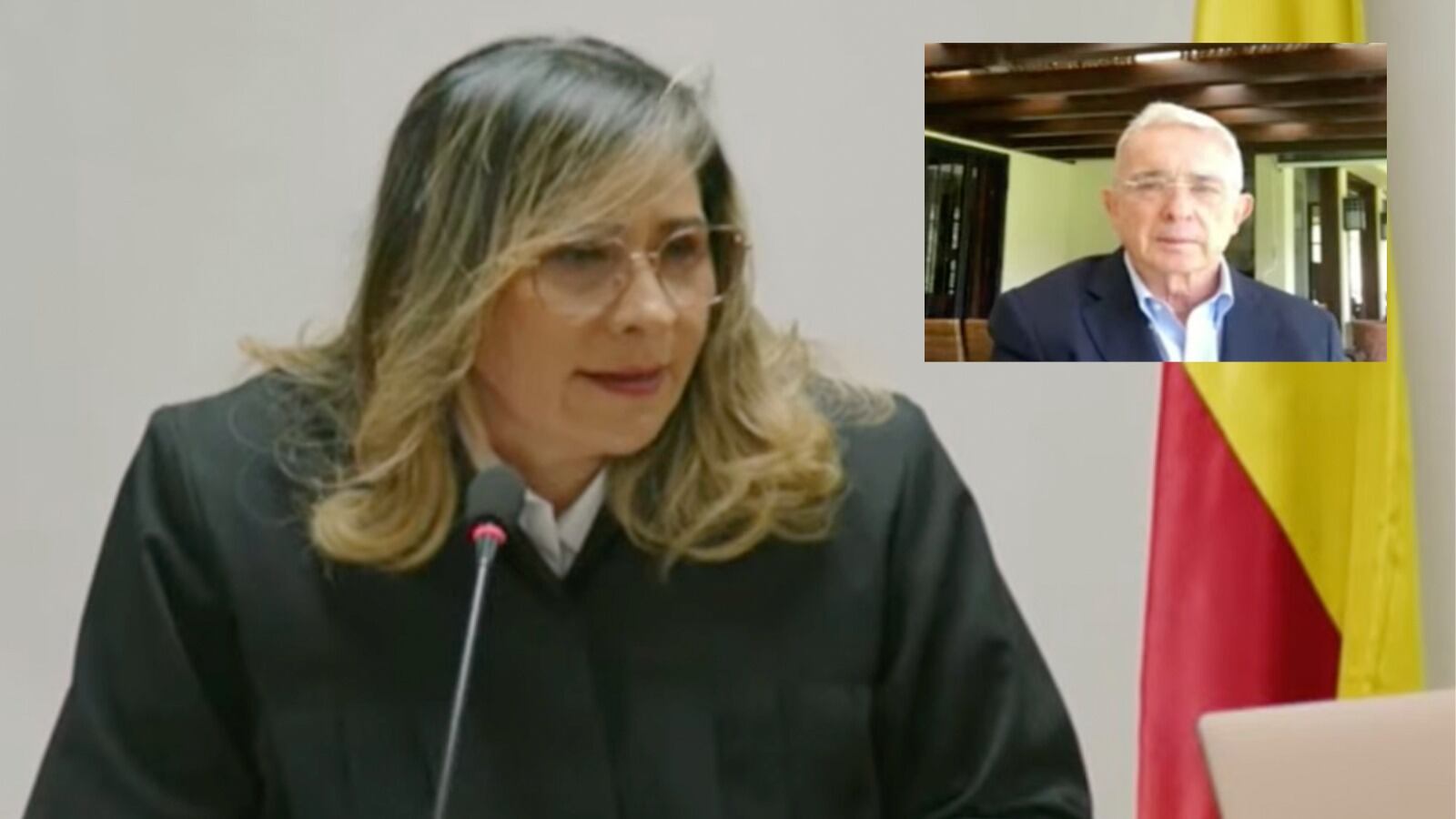 Jueza Sandra Heredia y Álvaro Uribe.