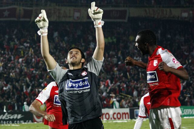 Camilo Vargas en sus inicios como titular de Santa Fe (2011).