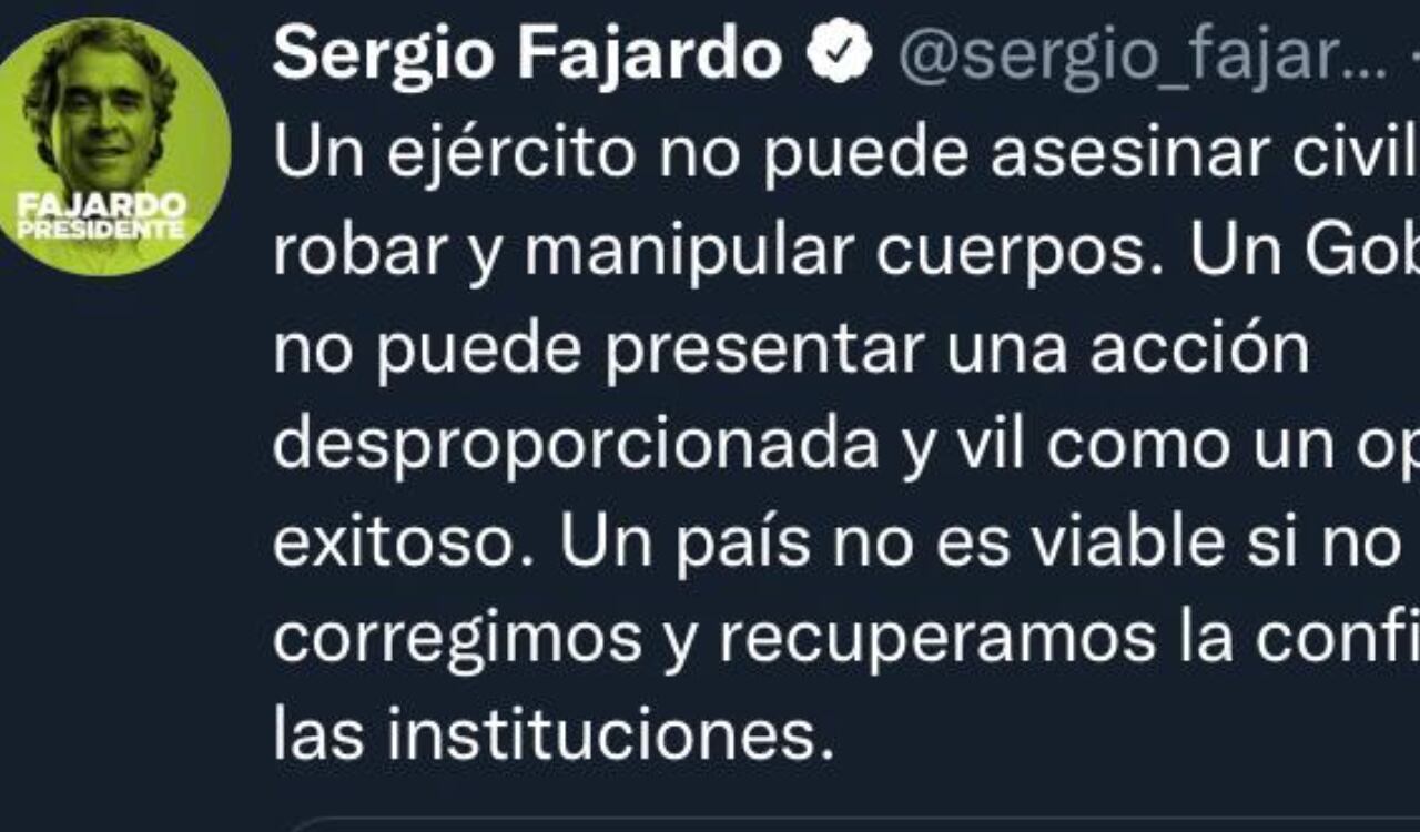 Sergio Fajardo sentó su posición sobre el operativo militar llevado a cabo en Putumayo por parte del Ejército Nacional