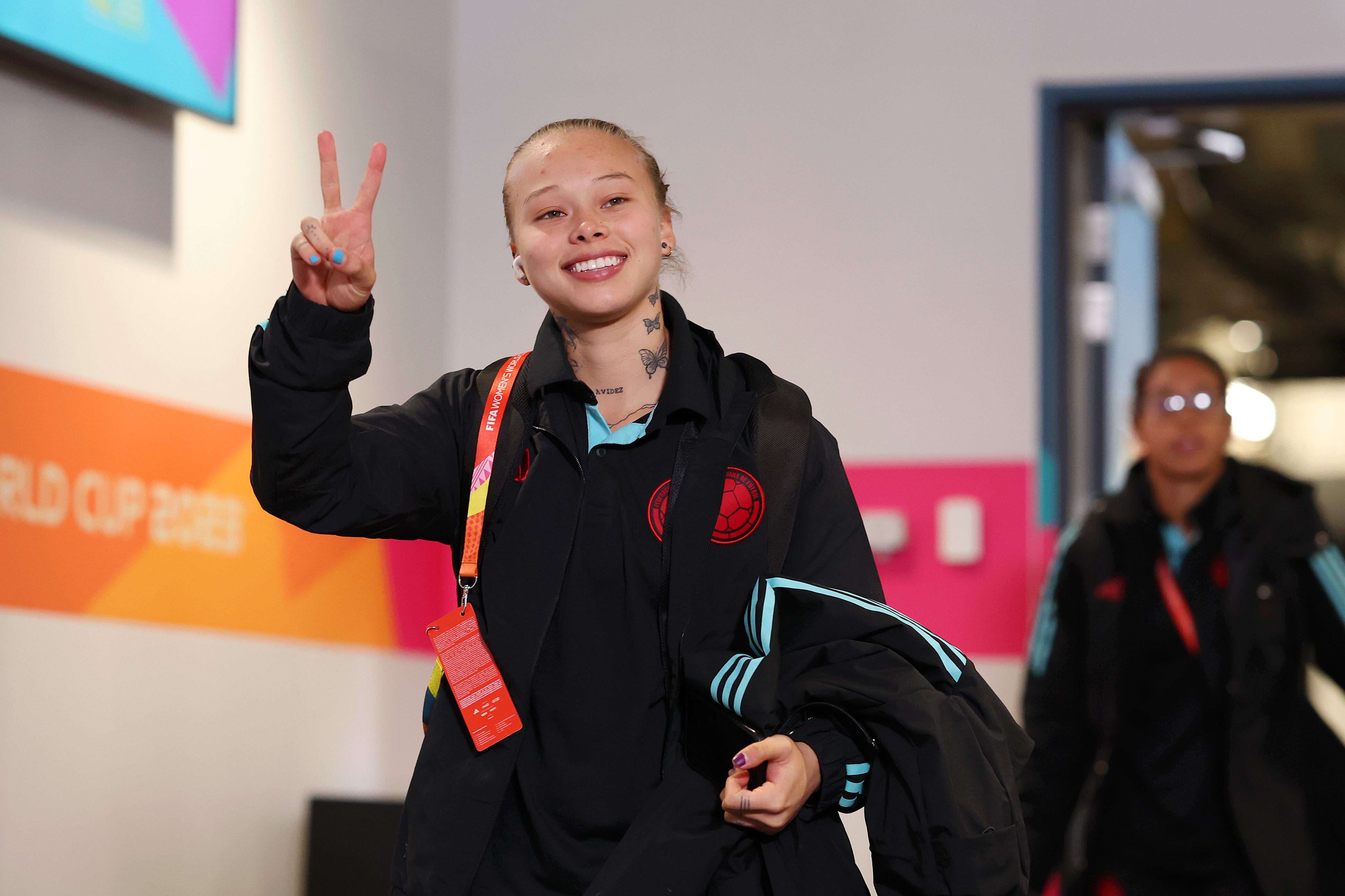 SYDNEY, AUSTRALIA - JULY 25: Ana Guzman of Colombia arrives at the stadium prior to the FIFA Women's World Cup Australia & New Zealand 2023 Group H match between Colombia and South Korea at Sydney Football Stadium on July 25, 2023 in Sydney / Gadigal, Australia. (Photo by Maddie Meyer - FIFA/FIFA via Getty Images)