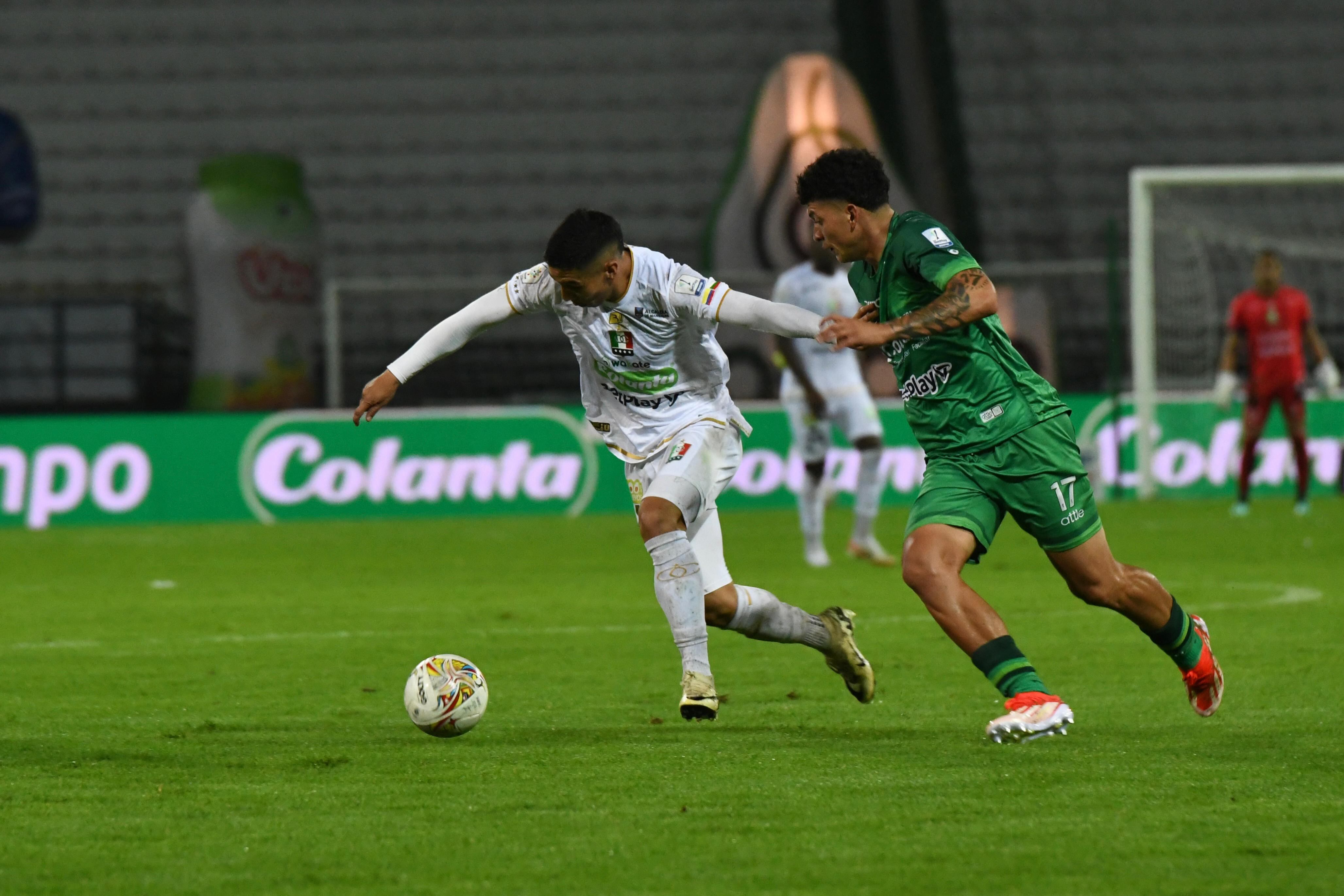 Imagen del partido entre Independiente Once Caldas y La Equidad por la fecha 1 del Grupo B de los cuadrangulares semifinales de la Liga colombiana 2024.