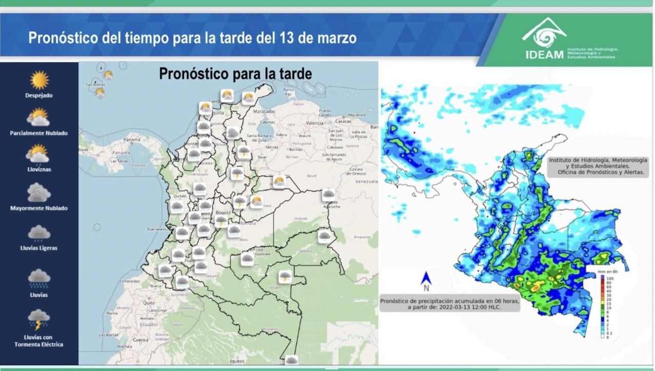 De acuerdo con el Ideam, en la mañana predominará tiempo seco y soleado en gran parte del territorio nacional. Foto; Twitter @IDEAMColombia