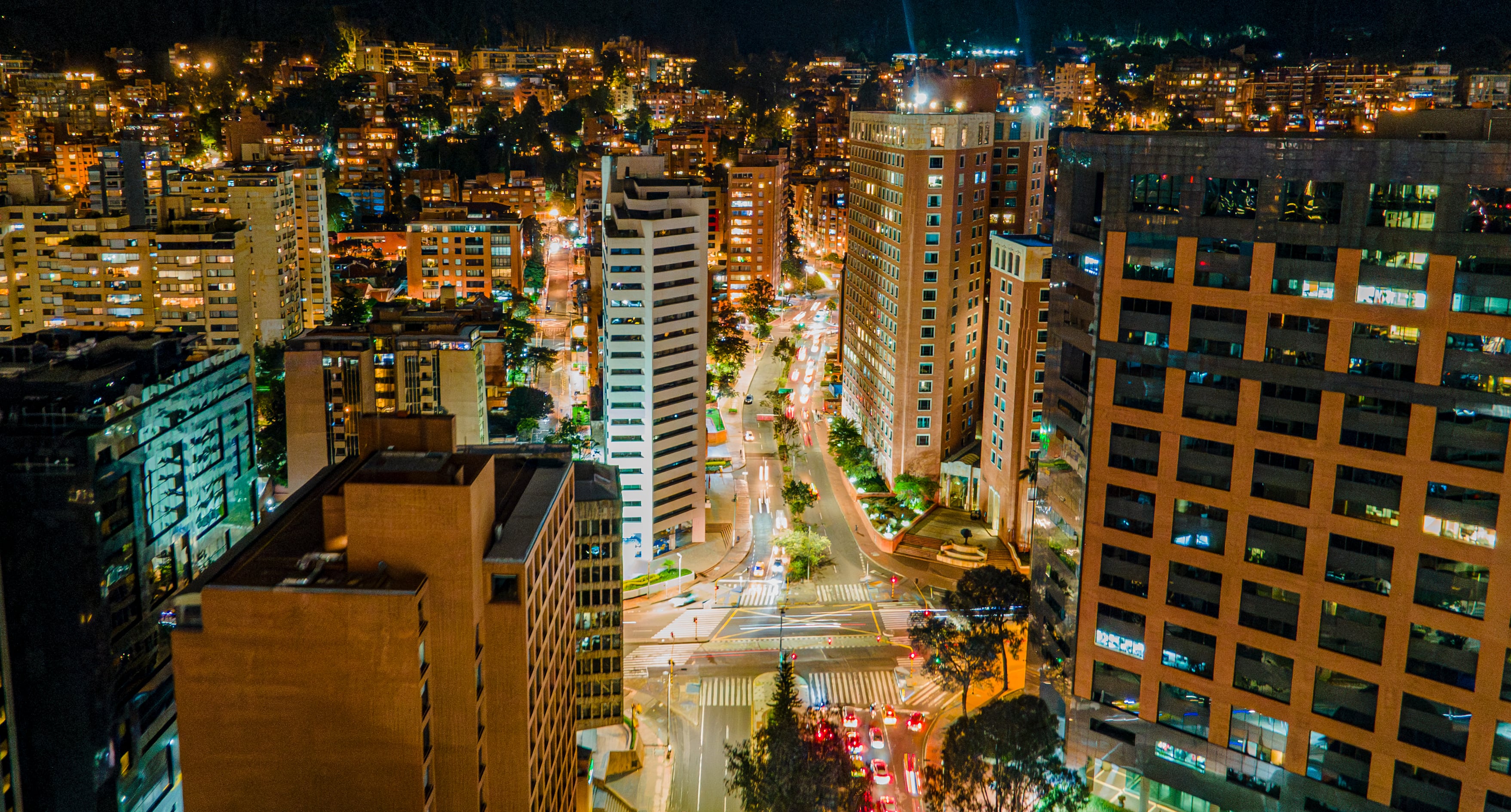 Night View of Bogotá Cityscape