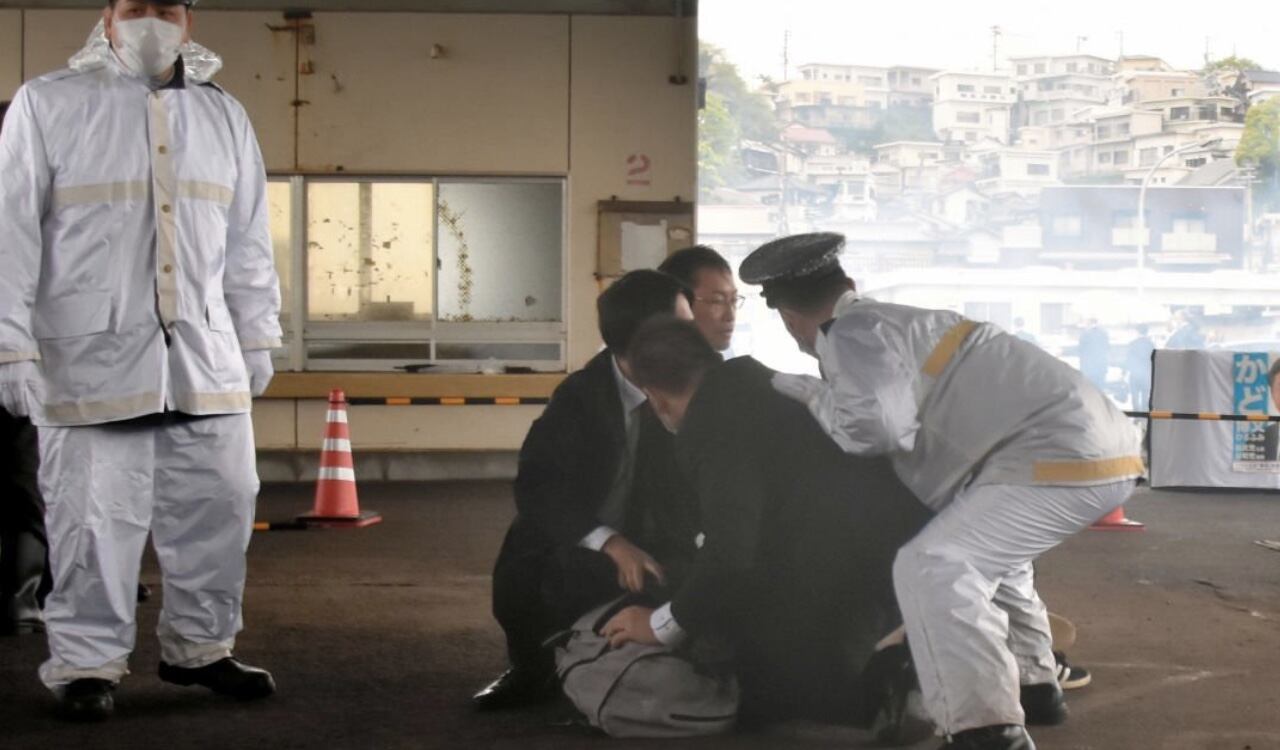 Las autoridades japonesas lograron dar rápidamente con el sospechoso de atentar contra la vida del primer ministro japonés