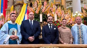 Abelardo de la Espriella y su esposa en Chiquinquirá.