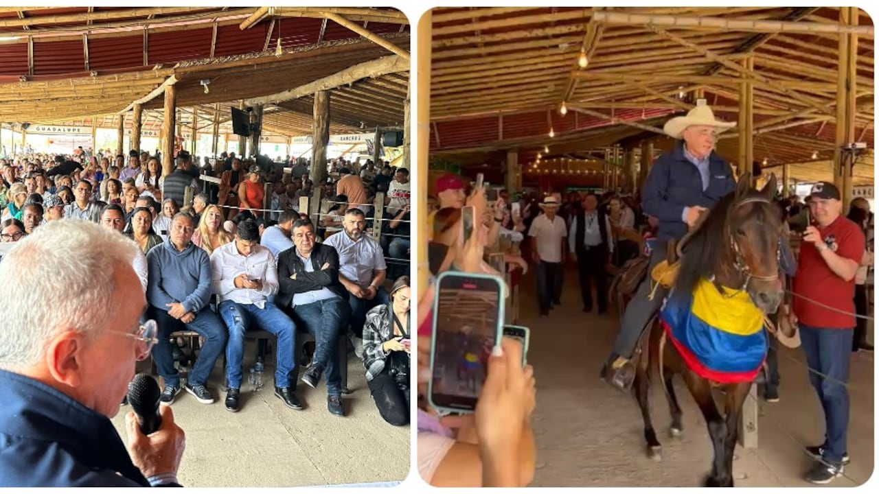 Álvaro Uribe durante su recorrido por Antioquia.