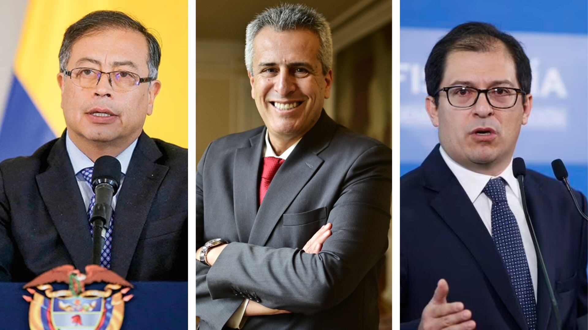Gustavo Petro, Luis Fernando Velasco y Francisco Barbosa.