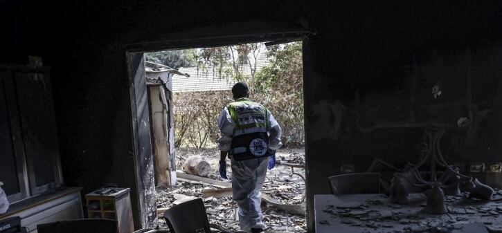 Destrucción total en Kibutz.