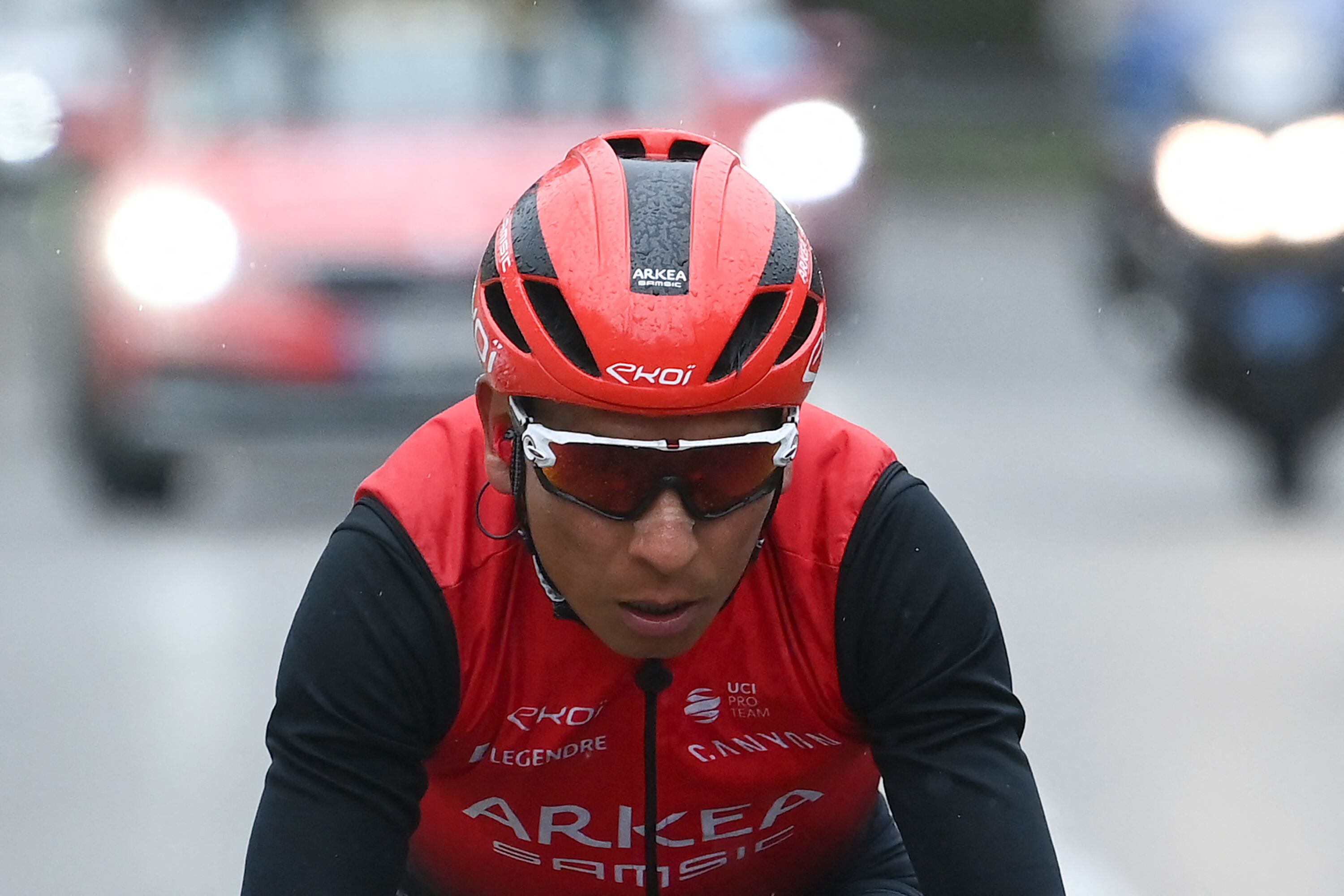 Team Arkea Samsic's Colombian rider Nairo Quintana competes during the 8th stage of the 80th Paris - Nice cycling race, 116 km between Nice and Nice, on March 13, 2022. (Photo by FRANCK FIFE / AFP)