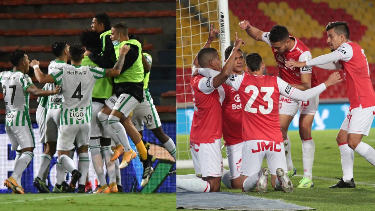 Atlético Nacional y Santa Fe. Foto: Prensa Dimayor