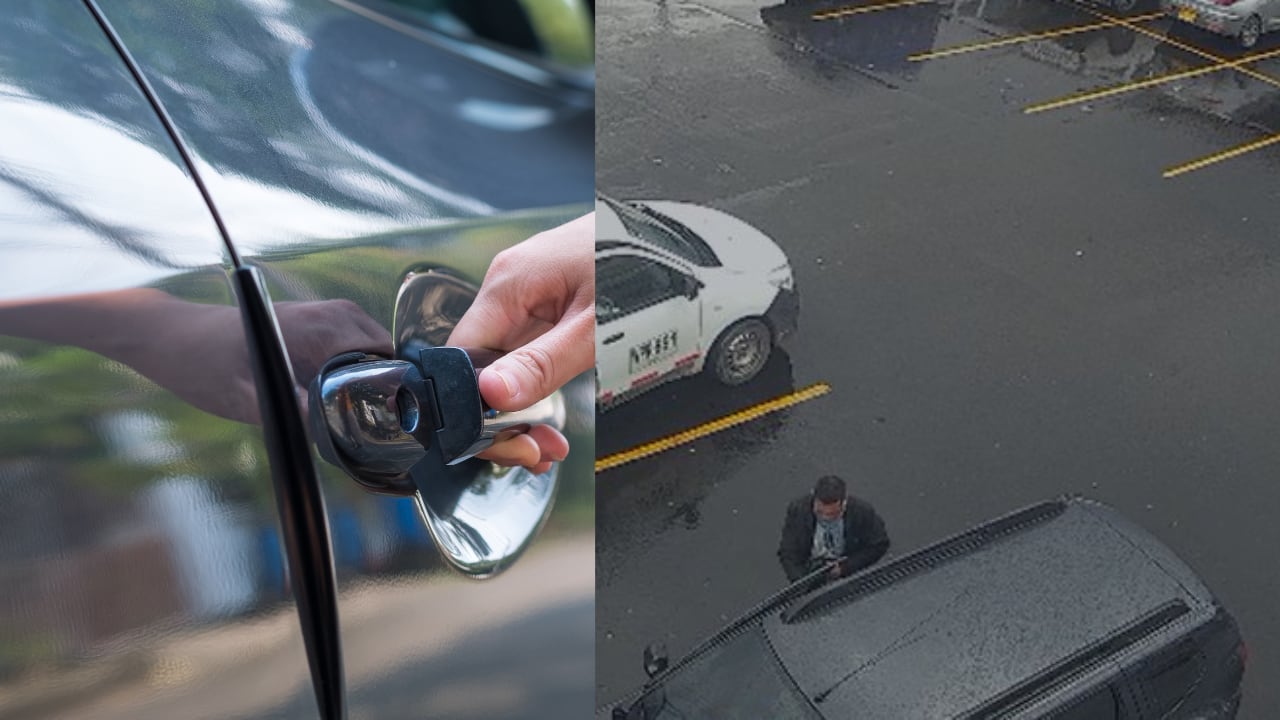 Las imágenes muestran cómo el presunto ladrón accede al vehículo sin despertar sospechas entre las personas del sector.