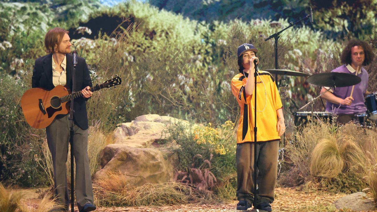LOS ANGELES, CALIFORNIA - FEBRUARY 02: (FOR EDITORIAL USE ONLY) (L-R) FINNEAS and Billie Eilish perform onstage during the 67th GRAMMY Awards at Crypto.com Arena on February 02, 2025 in Los Angeles, California. (Photo by JC Olivera/WireImage)
