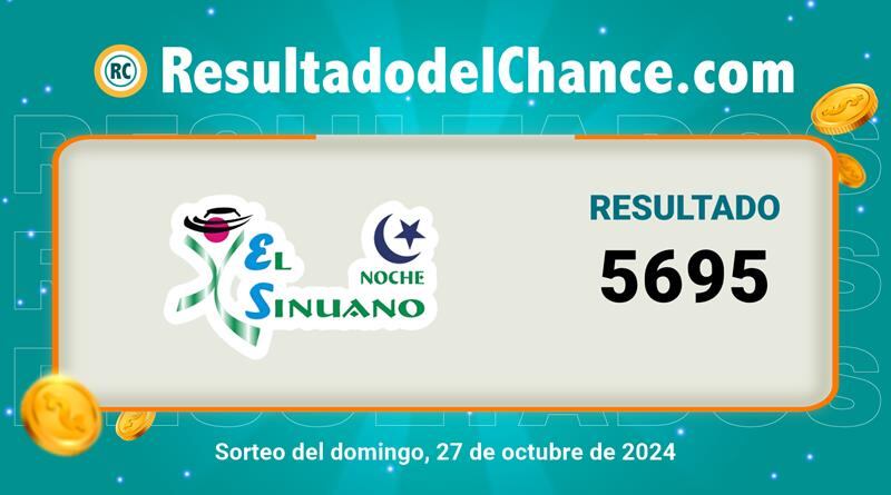 Resultado Lotería Sinuano Noche sorteo 28 de octubre de 2024.