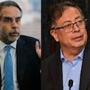 De izquierda a derecha: el embajador Armando Benedetti, el presidente Gustavo Petro y Laura Sarabia, jefe de gabinete del Gobierno.