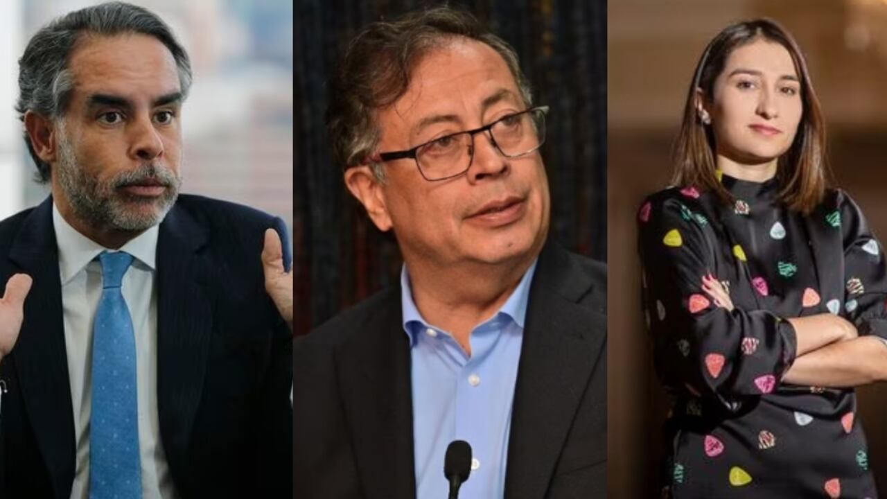 De izquierda a derecha: el embajador, Armando Benedetti, el presidente, Gustavo Petro y Laura Sarabia, jefe de gabinete del Gobierno.