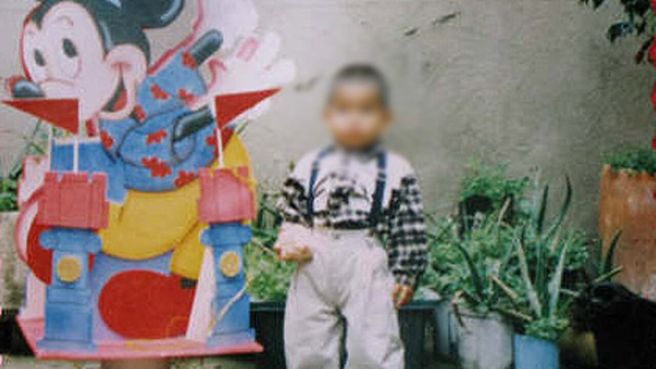 Foto de Carlos Fernando* cuando llegó a Bogotá. El nombre del niño es inventado para proteger su identidad.