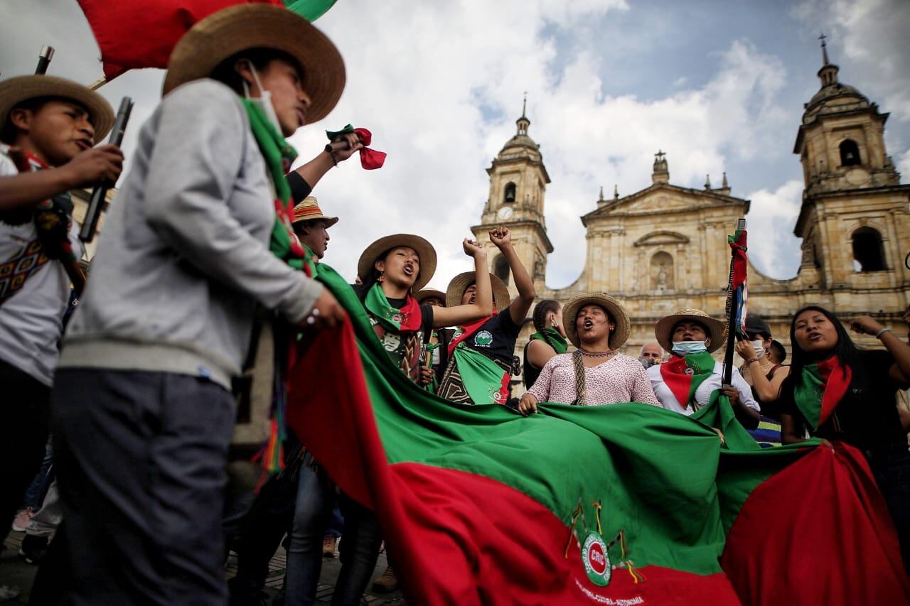 La minga marcha en Bogotá