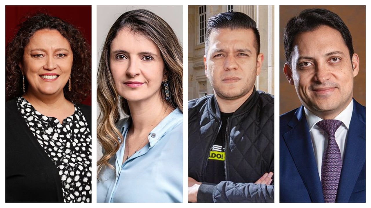 De izquierda a derecha: Angélica Lozano, Paloma Valencia, Jota Pe Hernández y Carlos Fernando Motoa.