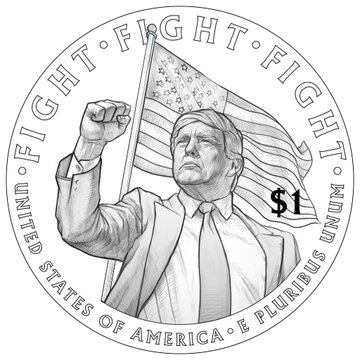 Boceto de la moneda de Donald Trump - Imagen de redes sociales.