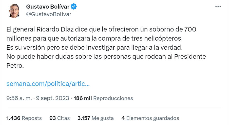 Gustavo Bolívar habla de la entrevista a Ricardo Díaz hecha por Vicky Dávila, directora de SEMANA