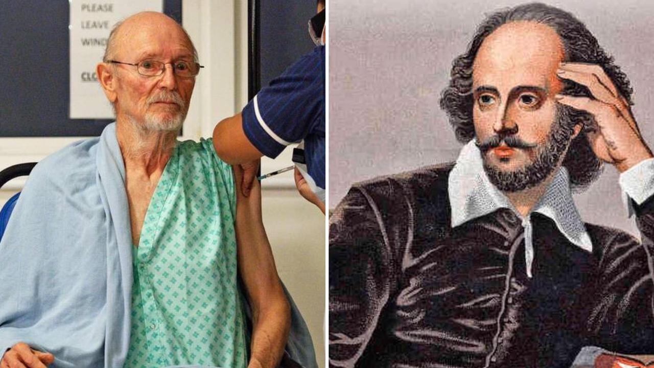 ¡Increíble! Periodista confunde a William Shakespeare, primer vacunado contra el coronavirus, con el poeta inglés