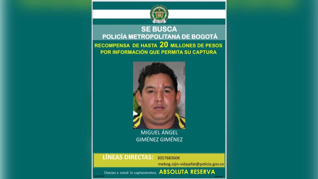 Autoridades ofrecen una recompensa de 20 millones de pesos por información de un hombre identificado como Miguel Ángel Giménez Giménez.