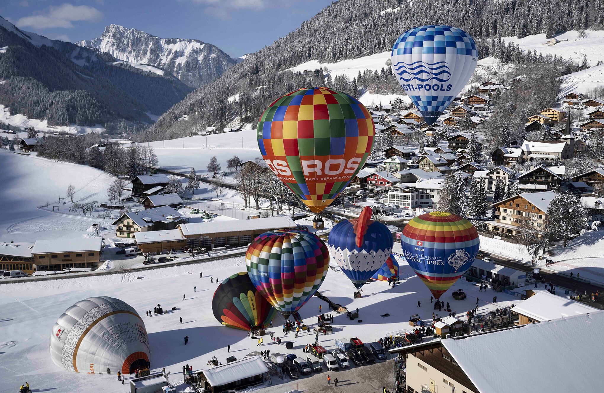 En imágenes : 43° Festival Internacional de Globos Aerostáticos en Chateau-d'Oex