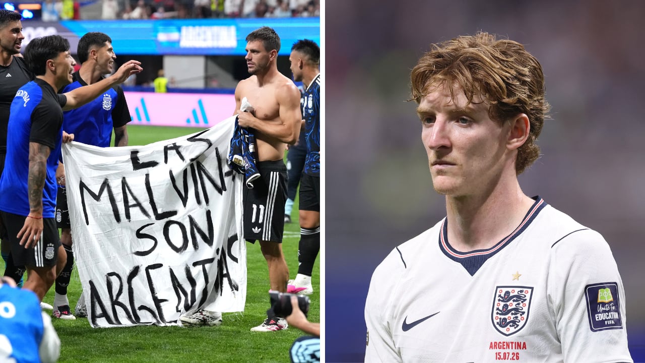 En Inglaterra no gustó el cartel que sostuvieron algunos jugadores argentinos: "Las Malvinas son argentinas".
