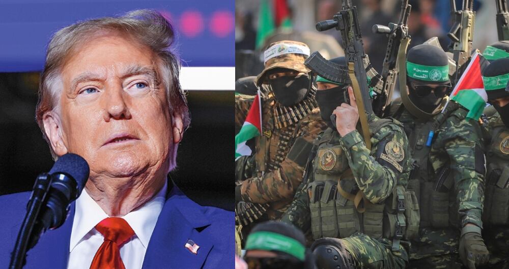 Donald Trump e integrantes de Hamás