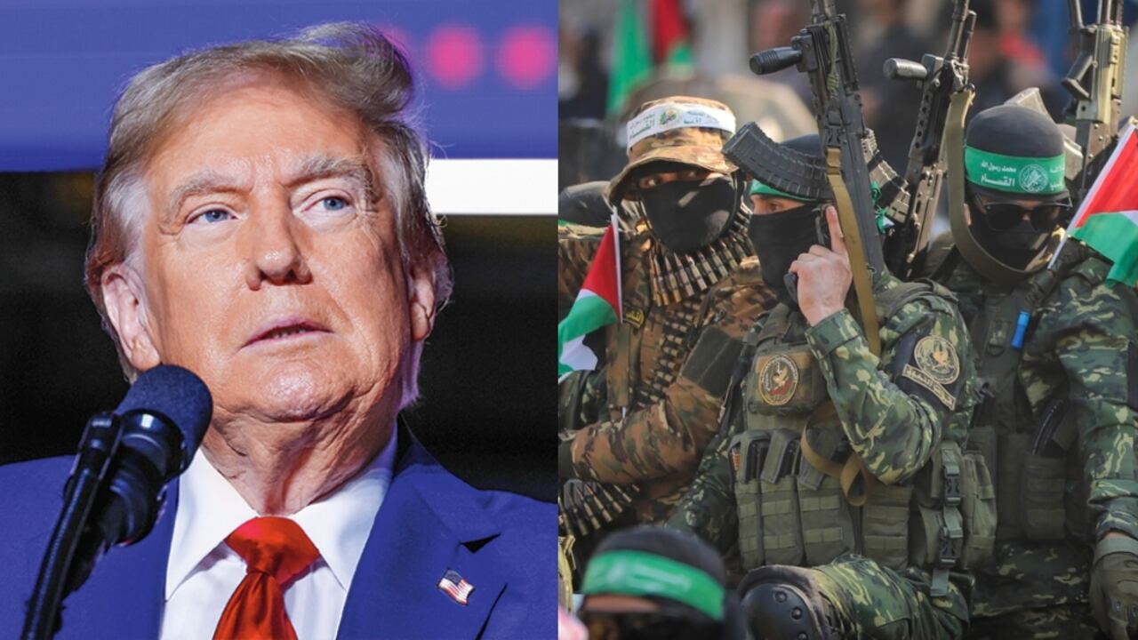 Donald Trump e integrantes de Hamás