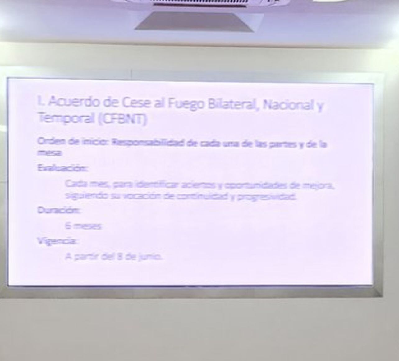 Imagen sobre el cese al fuego con el ELN