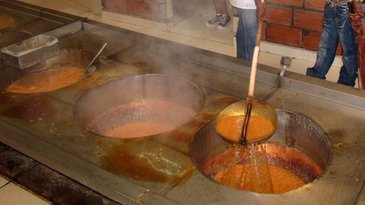 Producción de panela colombiana.