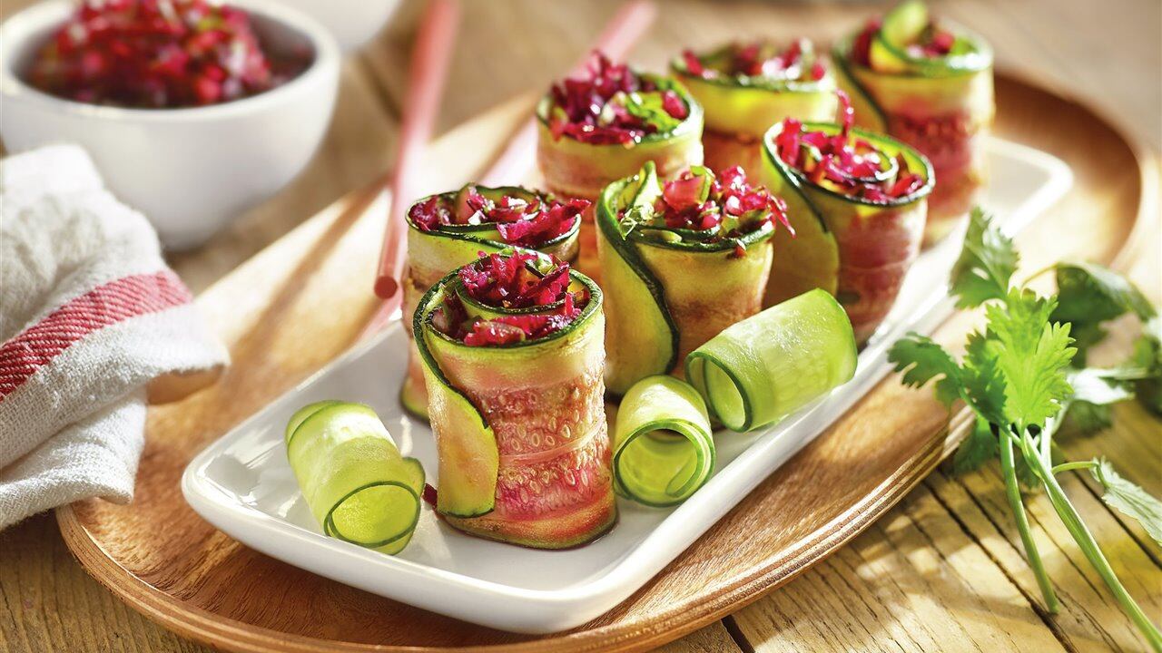 rollos de calabacín